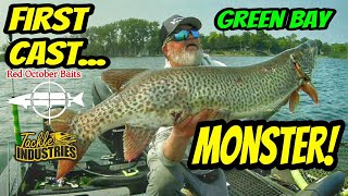 MUSKY 1st Cast Monster CRUSHES Tube GreenBay [upl. by Nangatrad341]