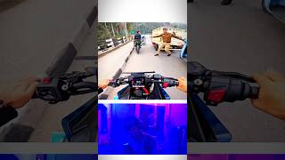 Police 👮 wala se bar bra bacha 😱✅bike police rider shorts shortvideo [upl. by Ymar478]