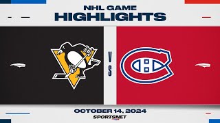 NHL Highlights  Penguins vs Canadiens  October 14 2024 [upl. by Sidnee389]