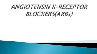 Angiotensin Receptor Blockers Losartan Telmisartan [upl. by Emory]