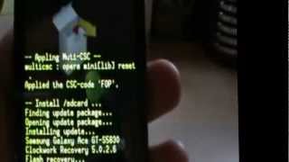 Instalar ClockWorkMod Recovery V5026 en Galaxy Ace [upl. by Skipton]