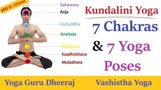 7 Chakras and 7 Yoga Poses  Balancing Spine Chakras  Kundalini Yoga [upl. by Notyard]