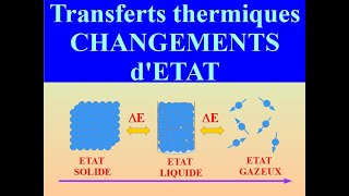 TRANSFERTS THERMIQUES lors des CHANGEMENTS dETAT  Transformations ENDOTHERMIQUES et EXOTHERMIQUES [upl. by Suivatna723]