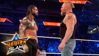 Brock Lesnar shocks Roman Reigns with SummerSlam return SmackDown Dec 31 2021 [upl. by Lenee]