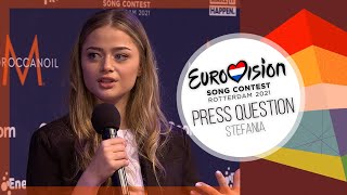 PRESS QUESTION ► Stefania Greece Eurovision 2021 [upl. by Constant]