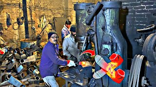 How Genius Blacksmith Made Adze Hammer  Iron Process Of Forging Adze Hammer In Factory [upl. by Anileh]