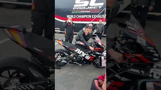 Aprilia all stars 2022 Misano  Lorenzo Savadori tries SC project exhaust on RSV4 shorts [upl. by Retep]