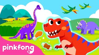 Explore and Play at Dino World  Play Football and Brush TRex’s Teeth  Pinkfong Dino World App [upl. by Jahdai]