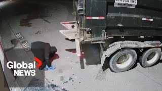 Caught on camera Dump truck used in attempted smashandgrab during ebike heist [upl. by Guendolen391]