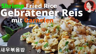 Gebratener Reis mit Garnelen Shrimp Fried Rice새우볶음밥 [upl. by Cissej519]