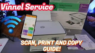 How To Scan Print and Copy With HP Deskjet 2800e AllInOne Printer Review [upl. by Ogait]