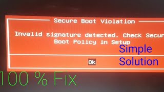 invalid signature detected check secure boot policy in setup [upl. by Ecinhoj]