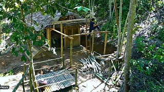 Ep16  Build a kitchen  Build a new life in the wilderness  Selenas Bushcraft [upl. by Oinafipe]