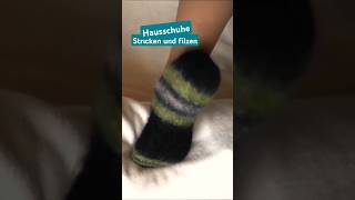 🧶Hausschuhe 🎁😃stricken und filzen 🧶 knitting [upl. by Nirrep]