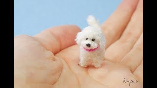 Tiny White Labradoodle Dog  Dollhouse  Micro Amigurumi Crochet [upl. by Forelli]