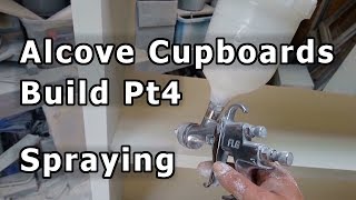 Alcove Cupboards Build Pt4  Spraying paint How to seal MDF edges [upl. by Sorel]