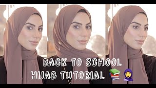 Back To School Hijab Styles  Quick And Easy Chiffon Hijab Tutorial Pinless [upl. by Oiuqise45]