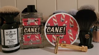 Wetshaving Review of Frank Shaving G5 brush  PAA  Cane  Merkur 34G [upl. by Biddy]