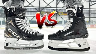 Bauer Shadow Skates VS CCM XF Pro Hockey Skates review  Which ELITE skates are better [upl. by Ahseekat208]