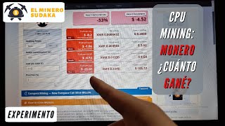 MONERO Cuánto gané minando con CPU en 1 semana [upl. by Ahtnammas]