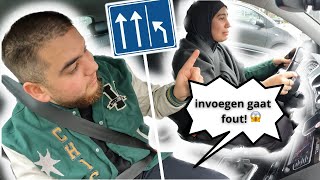 INVOEGEN TIJDENS EXAMENROUTE GAAT FOUT 😥 [upl. by Eiramrefinnej]