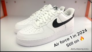 Air force 1 low ‘07 white black pebbled leather unboxing airforce1 sneaker sneakerhead nike [upl. by Notyad]