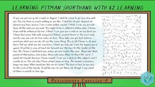 Pitman Shorthand  Revisionary Exercise A Dictation 55 WPM  KZ Learning [upl. by Filmer]