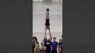 Great time at the Weber clinic 💜 weberstate cheerleading cheer stunt gymnast partnerstunt [upl. by Aisemaj]