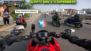 She Wants to Race With My Kawasaki z900 😳  Public Reaction on Superbike [upl. by Netsrik]