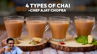 Monsoon Special  How To Make 4 Types Of Chai  Masala Chai Recipe  Adrak Wali Chai  Masala tea [upl. by Evaleen113]