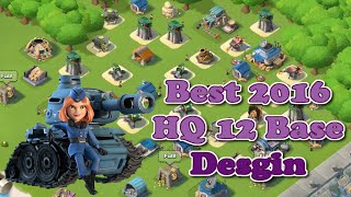 Boom Beach  Best 2016 Headquarters 12 HQ 12 Base LayoutDesign  AntiVictory Base Speed Build [upl. by Irwin]