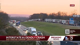 Deadly crash shuts down I81 in Lebanon County [upl. by Eizzil]