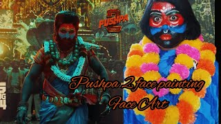 Pushpa Raj 2 face painting  face Art makeup RimparStudio [upl. by Okihcim]