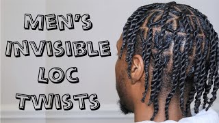 Mens Invisible Locs Two Strand Twists  Juicy Twists  Mens Hairstyles [upl. by Luby402]