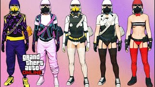 GTA 5 ONLINE  23 COMO OBTER VÁRIOS TRAJES FEMININOS TRYHARD MODDED PELO MODO CRIADOR [upl. by Aoh]