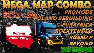 Mega Map Combo ETS2 150  39 Maps  4 minutes guide [upl. by Aidnahs]