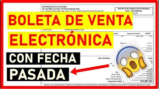 COMO EMITIR UNA BOLETA DE VENTA ELECTRÓNICA CON FECHA PASADA  SUNAT 2024 [upl. by Bolt]