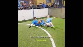 Kid Haaland Plays Against Mini Kvaratskhelia🥶😈 shorts football soccer [upl. by Aicirtal]