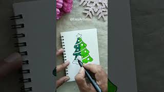 Christmas Tree Drawing  How to Draw Christmas Tree for kids [upl. by Sigsmond]