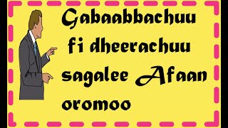 Gabaabbachuu fi Dheerachuu sagalee Afaan oromoo [upl. by Karmen]