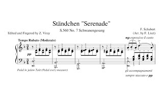 Schubert  Ständchen Serenade Sheet Music Arr Liszt [upl. by Beacham]