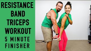 Resistance Band Tricep Workout  5 Minute Finisher Triceps Resistance Band Workout [upl. by Asum]