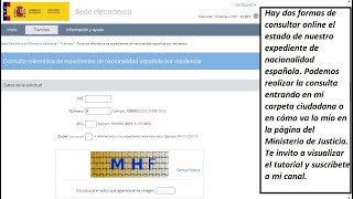 CÓMO CONSULTAR ESTADO DEL EXPEDIENTE DE NACIONALIDAD ESPAÑOLA POR RESIDENCIA [upl. by Atteloj]