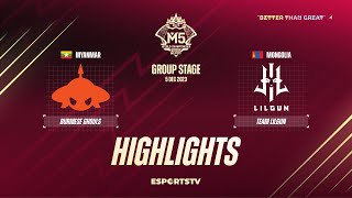 Burmese Ghouls vs Team Lilgun HIGHLIGHTS M5 World Championship Group Stage  BG vs LG [upl. by Ynohta79]