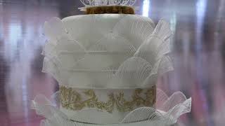 Wedding Cake 結婚蛋糕 Marzipan fondant rich fruitcake Royal icing HOFEX [upl. by Enoryt538]