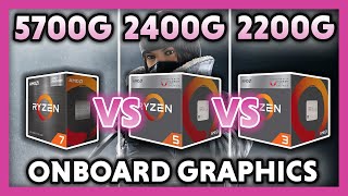 Ryzen 7 5700G vs 2400G vs 2200G Benchmarks 1080p [upl. by Ydnerb]