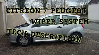 CITROEN PEUGEOT WIPER SYSTEMS TECH DESCRIPTION [upl. by Bab]