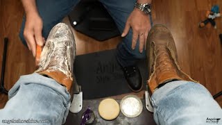 AN ALL NEW EXPERIENCE  Angelo Shoe Shine ASMR [upl. by Nilok]