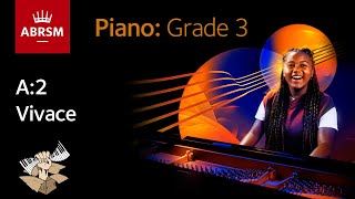 Vivace  ABRSM Piano Grade 3 2023 amp 2024 A2  Synthesia Piano tutorial [upl. by Cornall756]