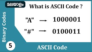 What is ASCII Code   Binary codes Malayalam [upl. by Auqenahc]